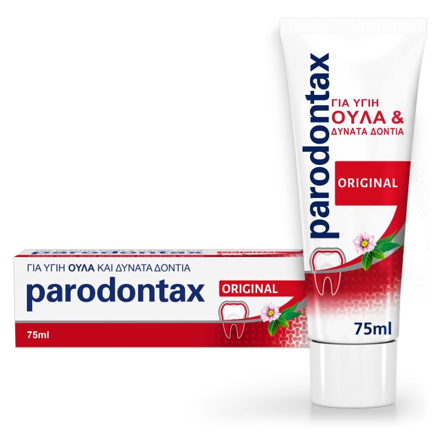 Parodontax Original Με Γεύση Μέντας & Τζίντζερ Οδοντόκρεμα Για Ούλα Που Αιμορραγούν, 75ml