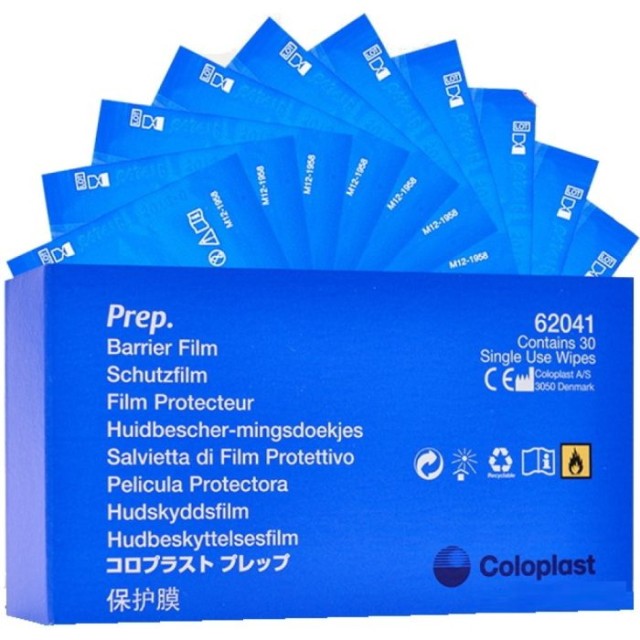 Coloplast Prep Barrier Film Προστατευτικό Φιλμ Μαντηλάκια, 30 Τεμάχια