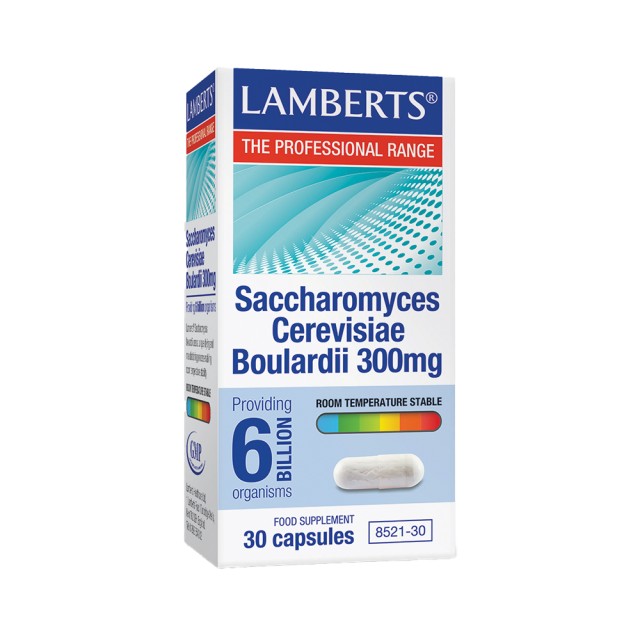 Lamberts Saccharomyces Boulardii 300mg Συμπλήρωμα 6 Δις Προβιοτικών, 30 Κάψουλες