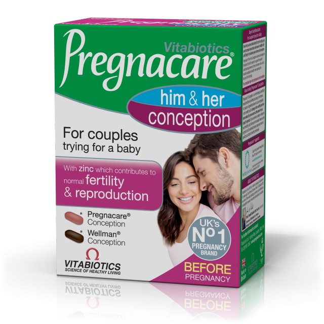 Vitabiotics Him & Her Conception Dual Pack Συμπλήρωμα Διατροφής για την Αύξηση της Γονιμότητας, 2 x 30 Ταμπλέτες