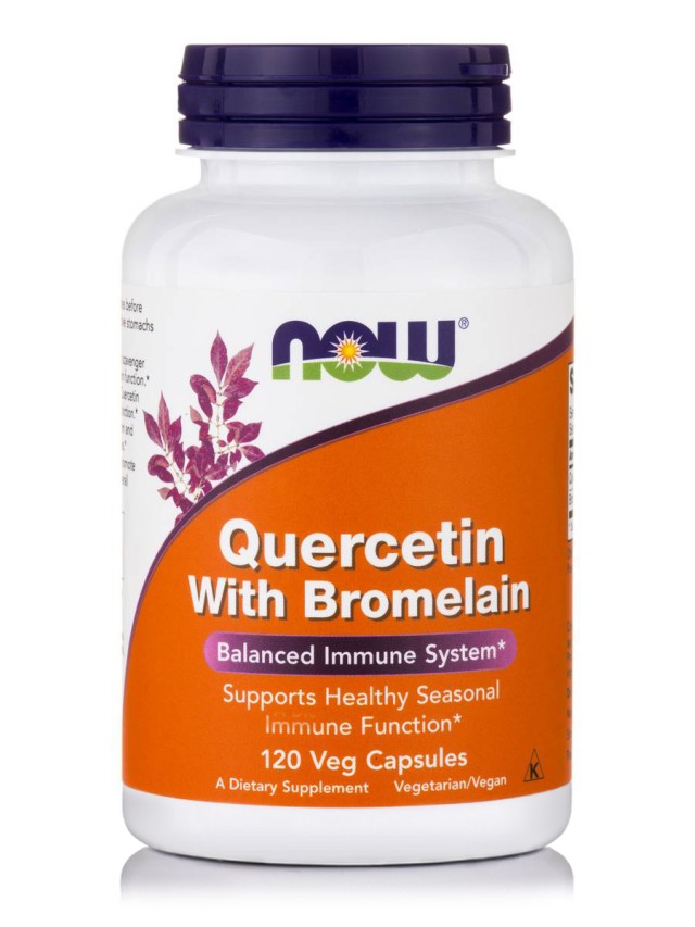 Now Foods Quercetin With Bromelein Υποστηρίζει το Ανοσοποιητικό Σύστημα, 120 Κάψουλες