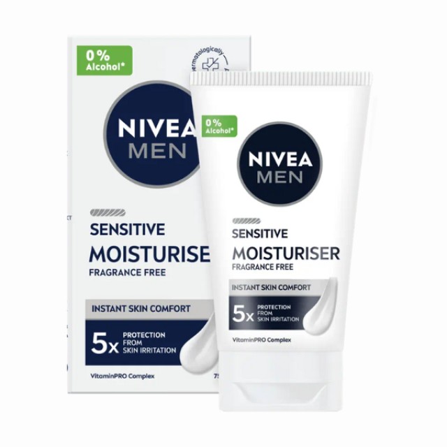 Nivea Men Sesitive Moisturiser Fragnance Free Ενυδατική Κρέμα Προσώ...