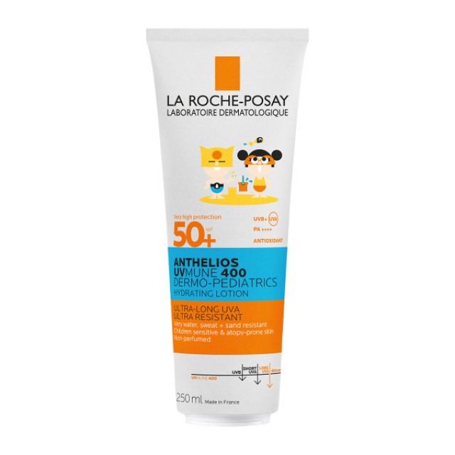 La Roche-Posay Anthelios Uvmune 400 Dermo-Pediatrics Hydrating Lotion SPF 50+ Ενυδατικό Αντηλιακό Γαλάκτωμα Για Ευαίσθητο Παιδικό Δέρμα & Για Το Δέρμα Με Τάση Ατοπίας, 250ml