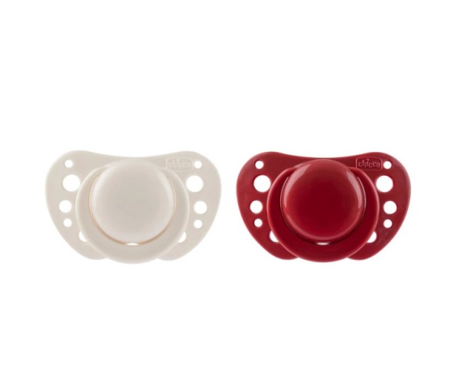 Chicco Physio Air Πιπίλα Σιλικόνης 6-16m+ Μπεζ-Μπορντό, 2τμχ