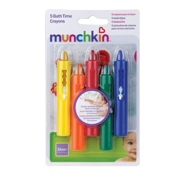 Munchkin 5 Bath Time Crayons 36m+ Παιδικά Μολύβια για το Μπάνιο