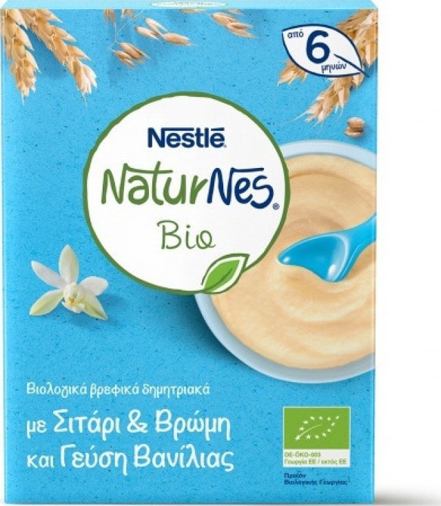 Nestle NaturNes BIO Βιολογικά Δημητριακά με Σιτάρι & Βρώμη Γεύση Βανίλιας 6m+ 200gr