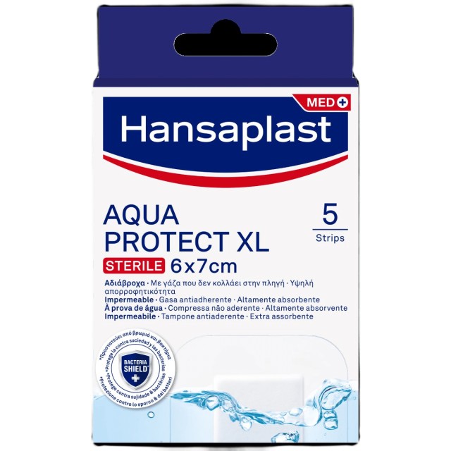 Hansaplast Aδιάβροχα και Αποστειρωμένα Αυτοκόλλητα Επιθέματα Aqua Protect XL, 5 Τεμάχια