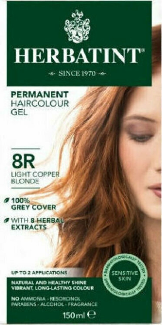 Herbatint Permanent Haircolor Gel 8R Ξανθό Ανοιχτό Χάλκινο