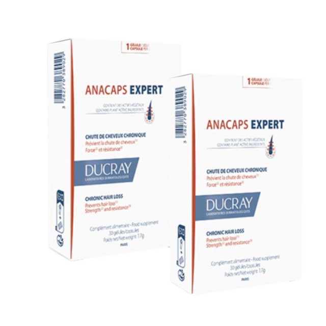 Ducray Anacaps Expert​ Promo (-25%) Συμπλήρωμα Διατροφής για Χρόνια Τριχόπτωση 2Χ30 κάψουλες