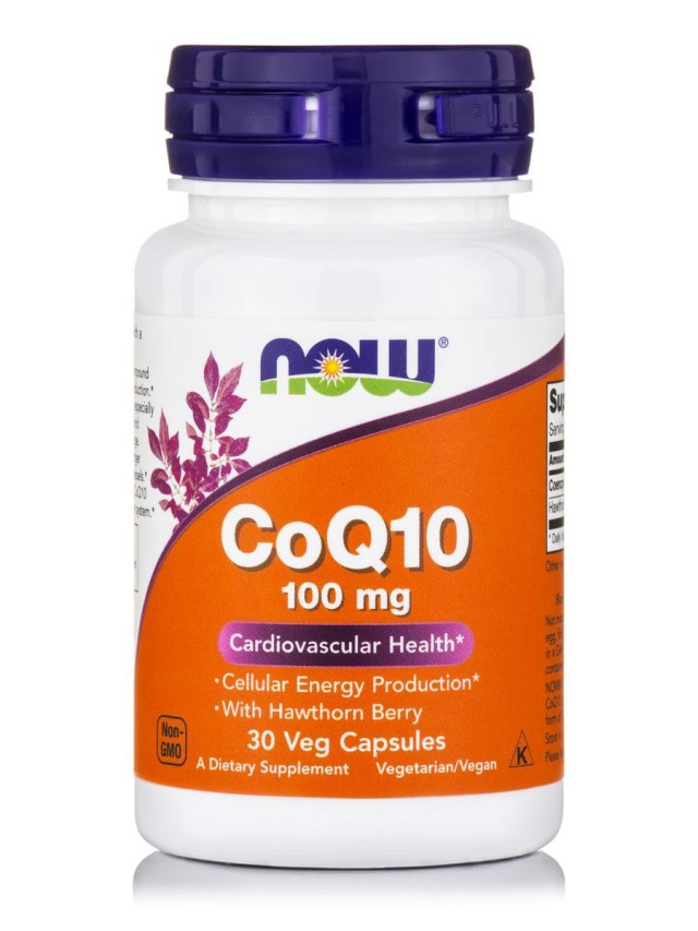 Now CoQ10 100 mg w/Hawthorn Berry, 30 Φυτικές Κάψουλες