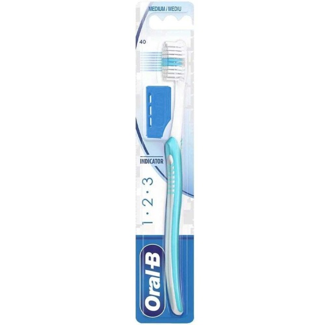 Oral-B 1-2-3 Indicator 40 Medium Πράσινο, 1 Tεμάχιο