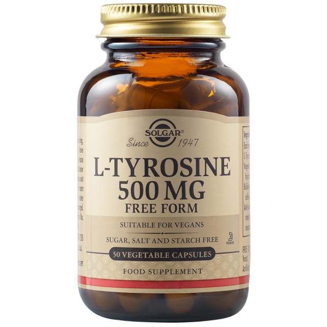 Solgar L-Tyrosine 500mg, 50 Φυτικές Κάψουλες
