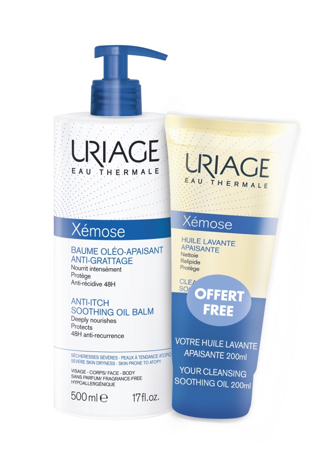 Uriage PROMO Xemose Anti-Itch Soothing Oil Balm Βάλσαμο Κατά Του Κνησμού Για Το Σώμα 500ml & ΔΩΡΟ Cleansing Soothing Oil Καταπραϋντικό Λάδι Καθαρισμού Για Πρόσωπο - Σώμα 200ml