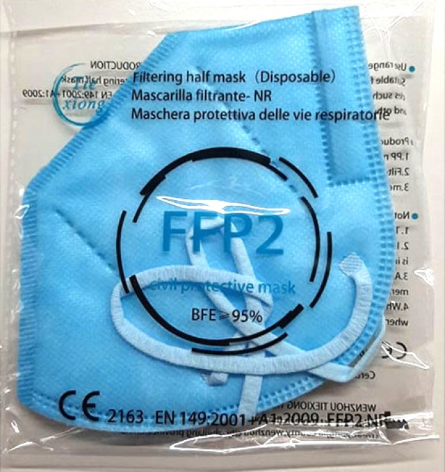 Tiexiong Civil Protective BFE >95% Μάσκα Προστασίας FFP2 σε Μπλε χρώμα 10 Τεμάχια