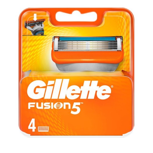 Gillette Fusion 5 Ανταλλακτικά Ξυριστικής Μηχανής, 4τμχ