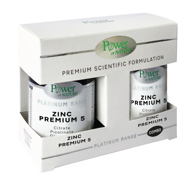 Power Health Platinum Range Zinc Premium 5 Συμπλήρωμα Διατροφής για την Καλή Λειτουργία του Ανοσοποιητικού Συστήματος, 30+30 Κάψουλες