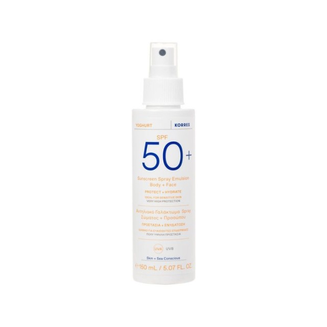 Korres Yoghurt Suncreen Spray Emulsion Αντηλιακό Γαλάκτωμα Spray Σώματος και Προσώπου SPF 50+, 150ml
