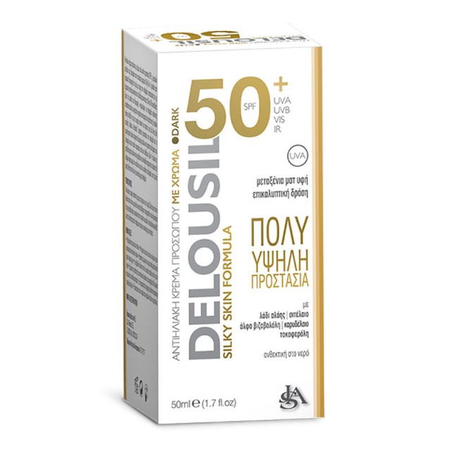 Delousil Silky Skin Face Sunscreen Αντηλιακό Προσώπου με Χρώμα SPF50, 50ml