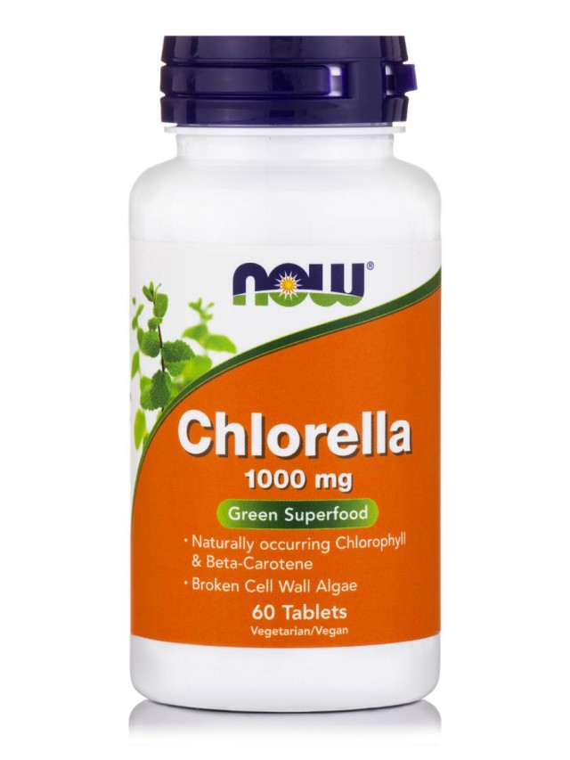 Now Foods Chlorella 1000 mg Συμπλήρωμα Διατροφής με Αποτοξινωτικές Ιδιότητες για την Διατήρηση Υγιή Οργανισμού, 60 ταμπλέτες
