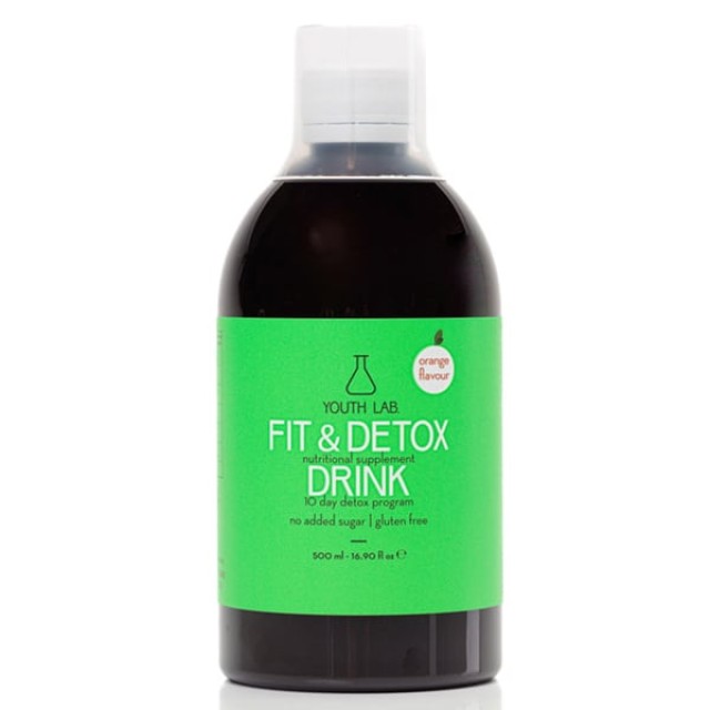 Youth Lab. Fit & Detox Drink Πόσιμο Συμπλήρωμα Διατροφής για Αποτοξ...