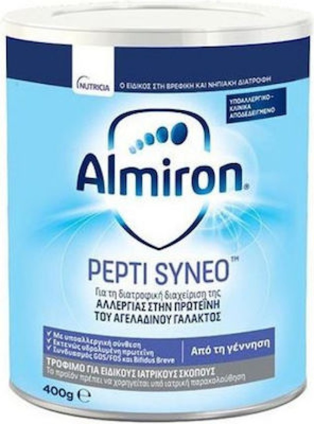 Almiron Pepti Syneo 0m+ Βρεφικό Γάλα για Αλλεργίες στην Πρωτεΐνη του Γάλακτος, 400gr