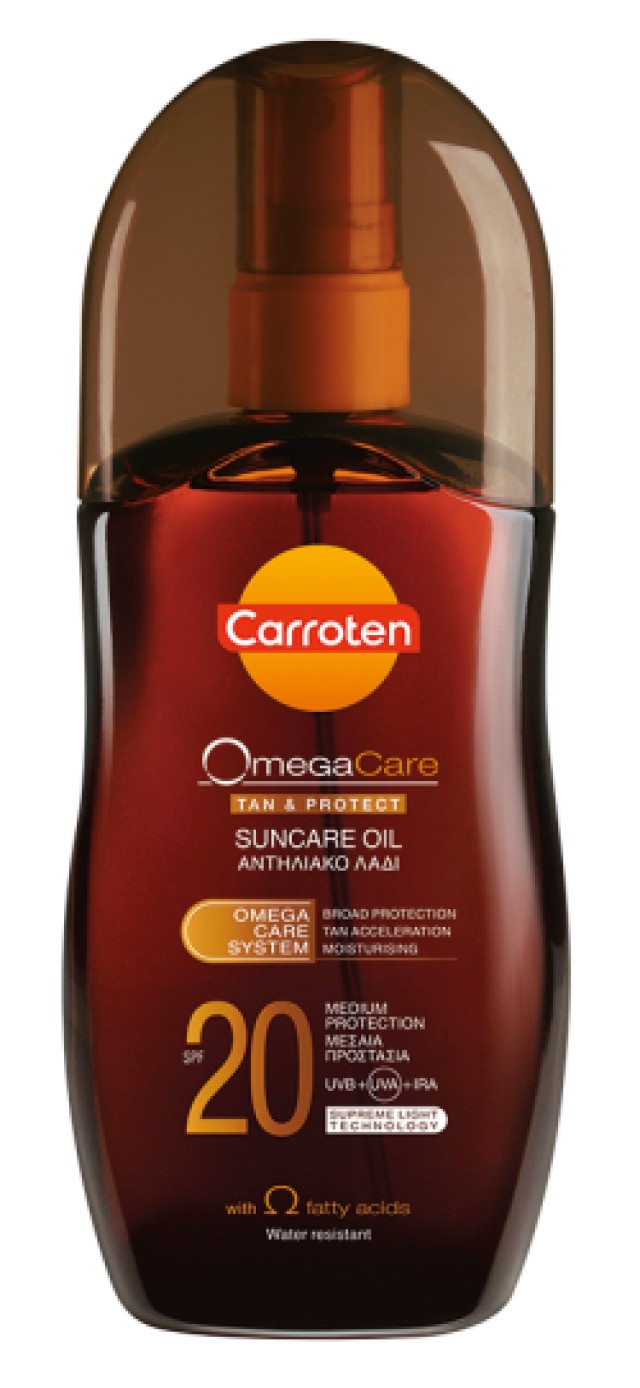 Carroten Omega Care Tan & Protect Suncare Αντηλιακό Λάδι με SPF20, 150ml