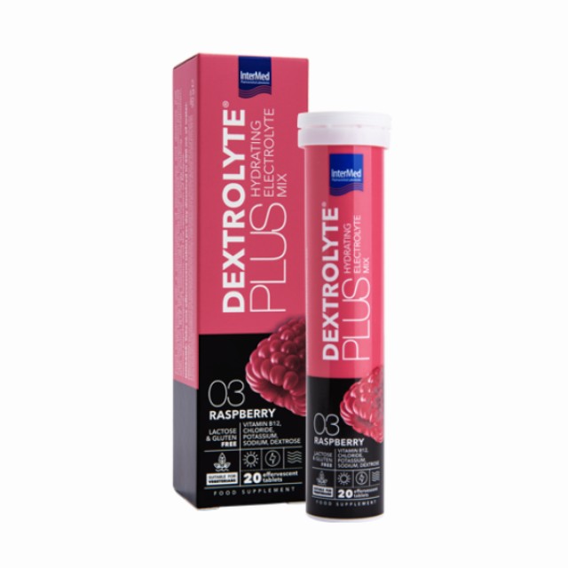 Intermed Dextrolyte Plus Raspberry Ηλεκτρολύτες με γεύση Raspberry,...