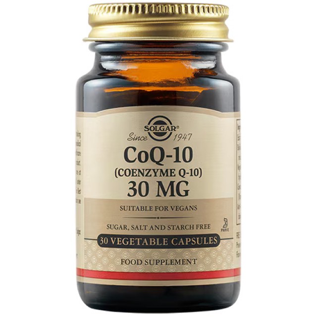 Solgar Coenzyme Q-10 30mg Με Συνένζυμο Q10 - Αντιοξειδωτική Δράση, 90 Φυτικές Κάψουλες