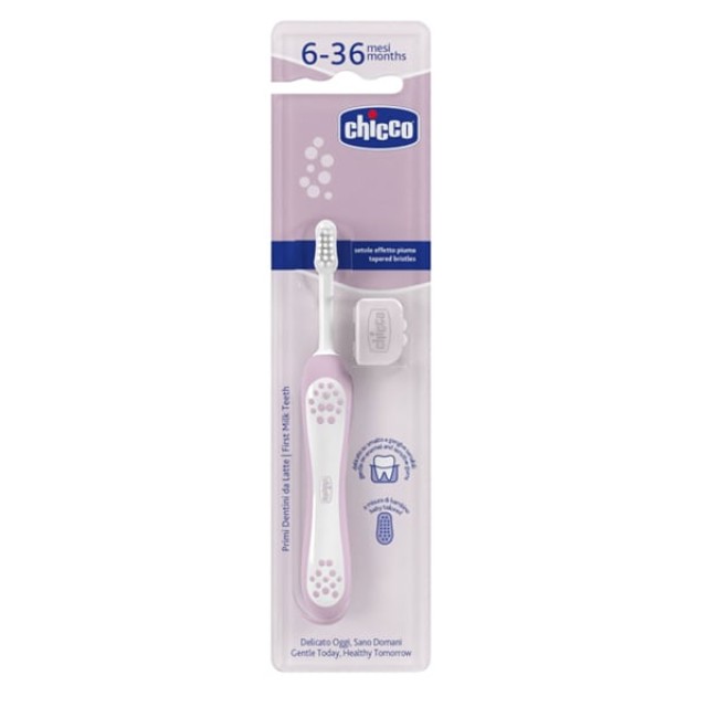 Chicco Βρεφική Οδοντόβουρτσα 6-36m Ροζ - Λιλά, 1τμχ