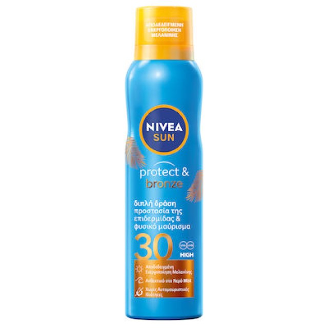 Nivea Sun Protect & Bronze Oil Mist Αδιάβροχο Αντηλιακό Λάδι για το Σώμα SPF30 σε Spray, 200ml
