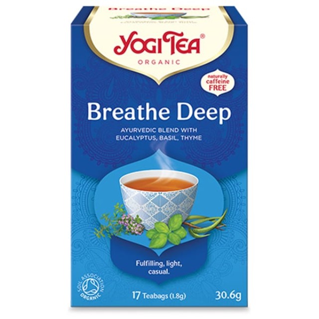 Yogi Tea Bio Breathe Deep Αφέψημα για το Αναπνευστικό, 17x1.8g