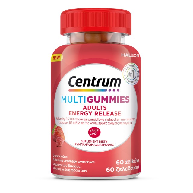 Centrum MultiGummies Adult Energy Release Πολυβιταμίνη Ενέργειας, 6...