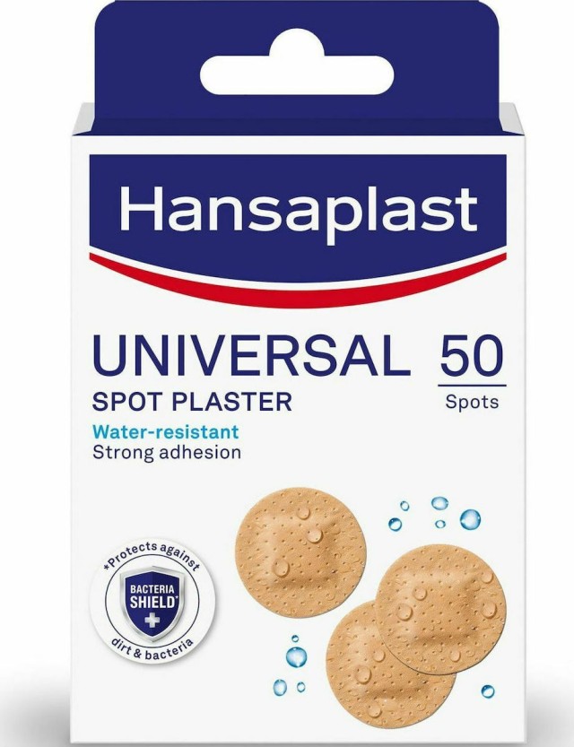Hansaplast Universal Spot Plaster Bacteria Shield Water Resistant 50 Τεμάχια