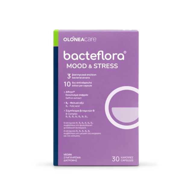 Olonea Bacteflora Mood & Stress Συμπλήρωμα Διατροφής για τη Διαχείριση του Άγχους, 30caps