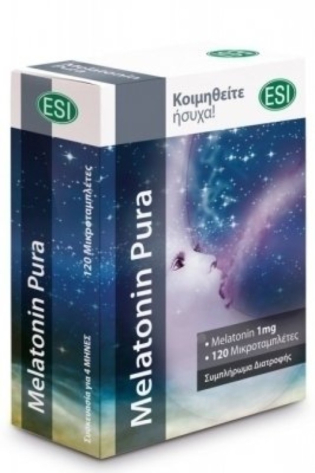 Esi Melatonin Pura 1mg για την Αντιμετώπιση της Αϋπνίας & του Jet Lag 120 Ταμπλέτες