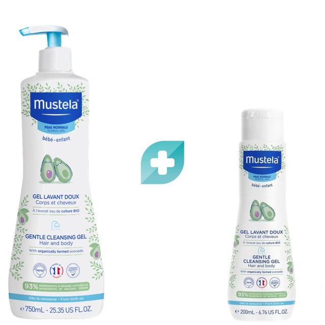 Mustela Promo 1+1 Gentle Cleansing Gel for Hair & Body (750ml + 200ml)