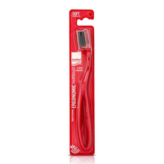 Intermed Professional Toothbrush Soft Οδοντόβουρτσα Μαλακή σε Κόκκινο Χρώμα, 1 Tεμάχιο