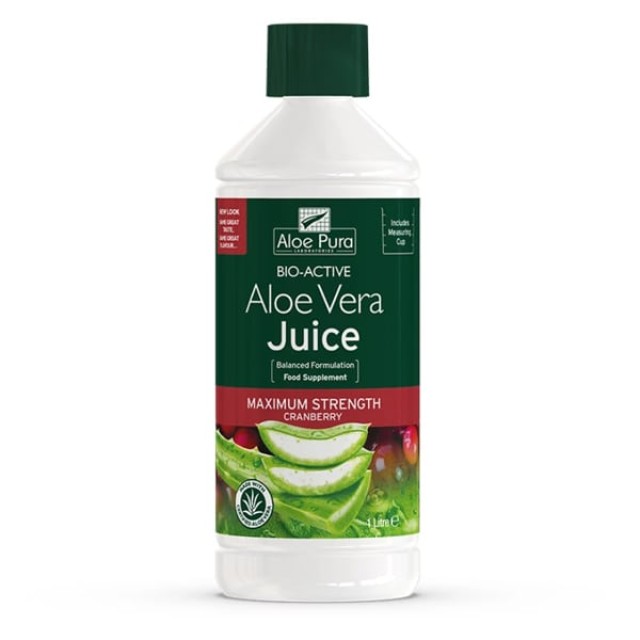 Optima Aloe Vera Juice with Cranberry Φυσικός Χυμός Αλόης, 1000ml