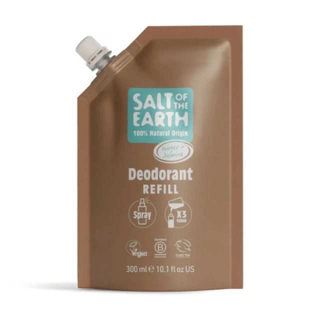 Salt of the Earth Vegan Natural Deodorant Spray Refill Pouch Ginger...