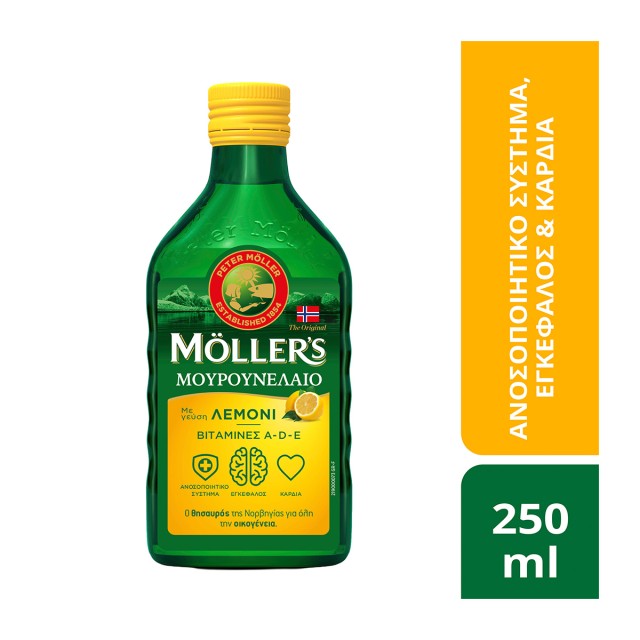 Mollers Μουρουνέλαιο Cod Liver Oil σε Υγρή Μορφή με Γεύση Λεμόνι, 2...