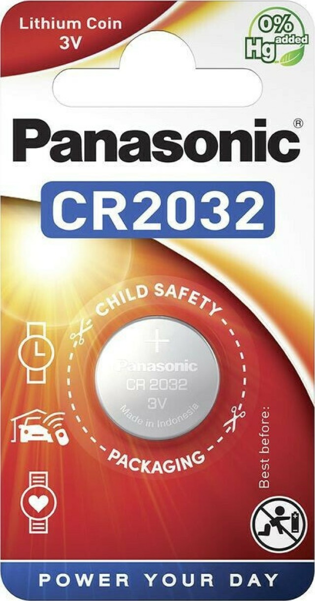 Panasonic Lithium Power Μπαταρία CR2032 3V, 1 Τεμάχιο