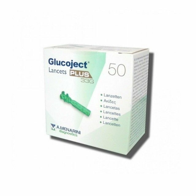 Glucoject Lancets Plus 33g Βελόνες Μέτρησης Σακχάρου, 50 Τεμάχια