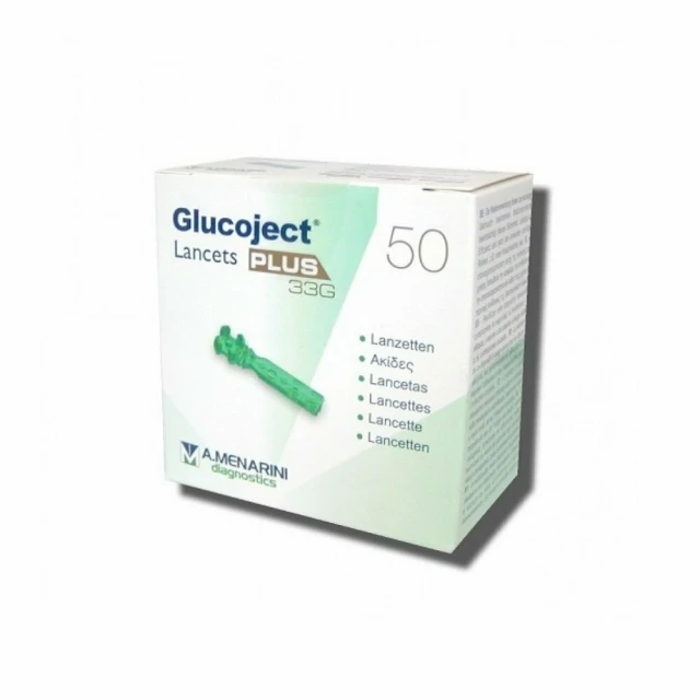 Glucoject Lancets Plus 33g Sugar Measuring Needles, 50 Pieces