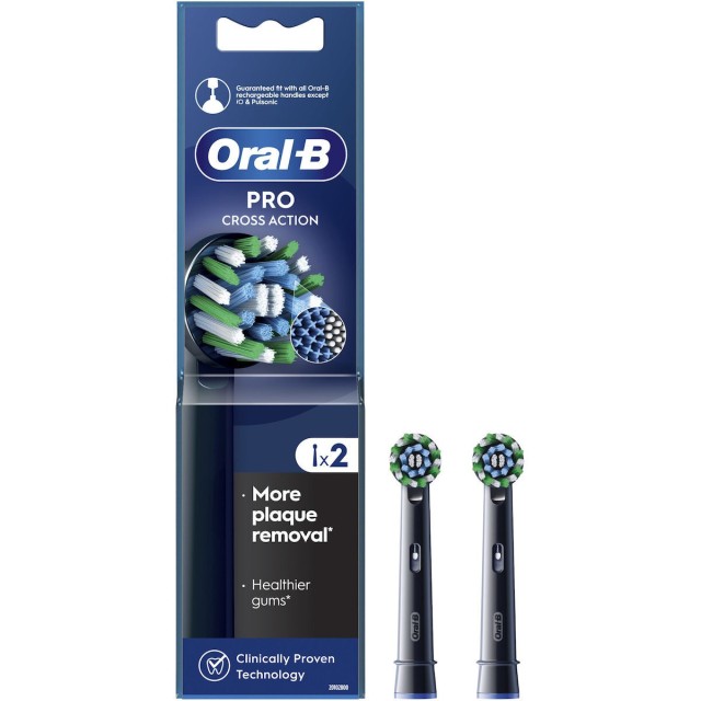 Oral-B Cross Action Black Edition Clean Maximiser Ανταλλακτικές Κεφαλές, 2τμχ