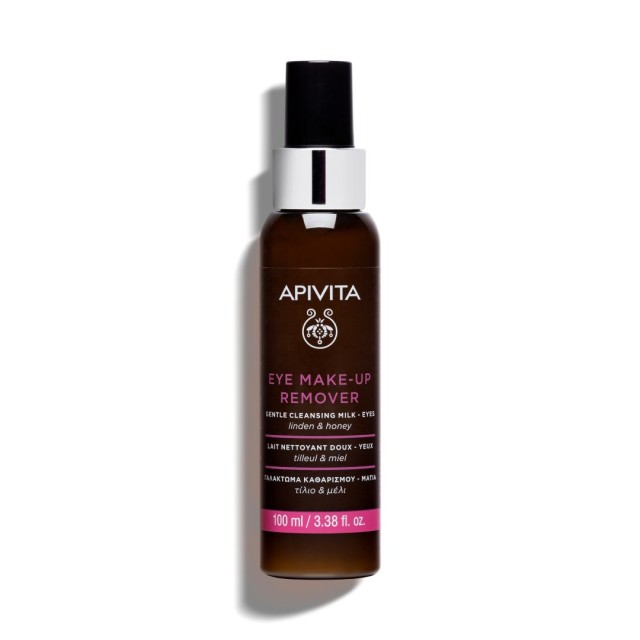 Apivita Eye Make Up Remover Απαλό Γαλάκτωμα Ντεμακιγιάζ Ματιών Με Μέλι και Τίλιο, 100ml