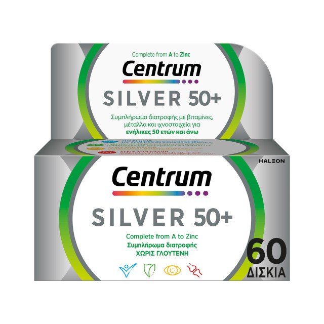 Centrum SILVER 50+ Πολυβιταμίνη για ενήλικες 50 Ετών και Άνω, 60 Δι...
