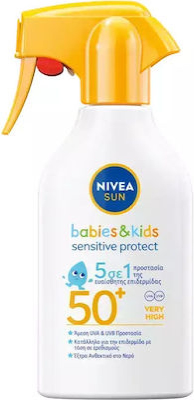 Nivea Sun Babies & Kids Sensitive Protect Sun Spray SPF50+ Παιδικό Αντηλιακό, 270ml