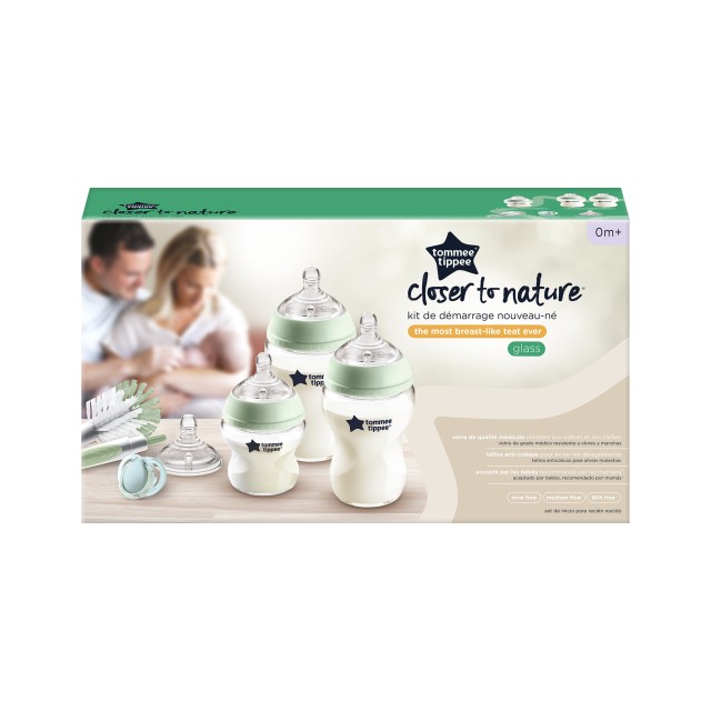 Tommee Tippee Σετ Γυάλινα Μπιμπερό, Πιπίλες και Βουρτσακι, 7 τεμάχια