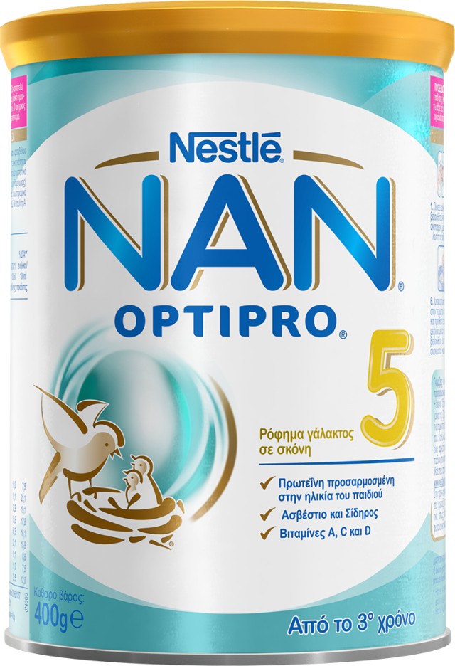 Nestle Nan Optipro 5 Γάλα σε Σκόνη από τον 3ο Χρόνο 400gr