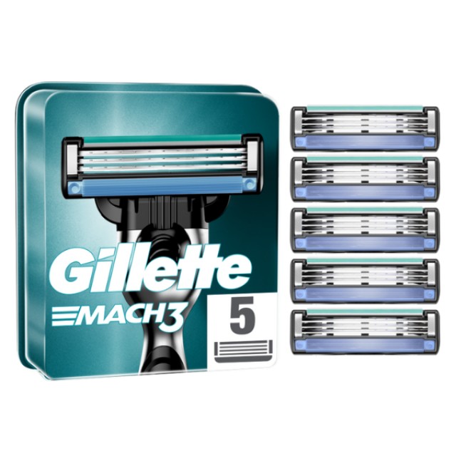 Gillette Mach3 Ανταλλακτικά Ξυριστικής Μηχανής, 5τεμάχια